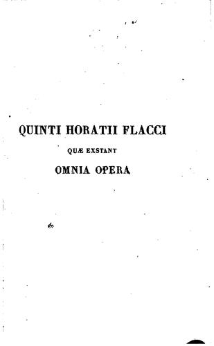Cover for Quintus Horatius Flaccus
