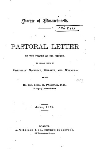 Cover for A Pastoral Letter to the People of His Charge on Certain Points of Christian ...