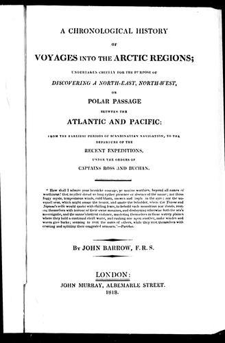 Cover for A chronological history of voyages into the Arctic Regions