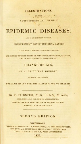 Cover for Illustrations of the atmospherical origin of epidemic diseases : and of its relation to their predisponent constitutional causes, exemplified by historical notices and cases, and on the twofold means of prevention, mitigation, and cure, and of the powerful influence of change of air as a prinicpal remedy ...