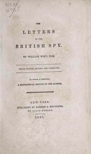 Cover for The letters of the British spy