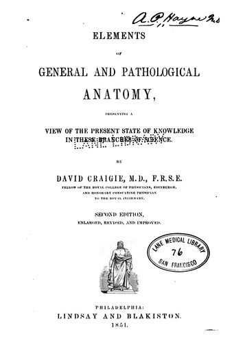 Cover for Elements of general and pathological anatomy