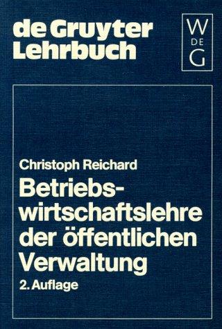 Cover for Betriebswirtschaftslehre der öffentlichen Verwaltung