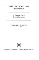 Cover for Speech, Writing, and Sign