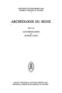 Cover for Archéologie du signe
