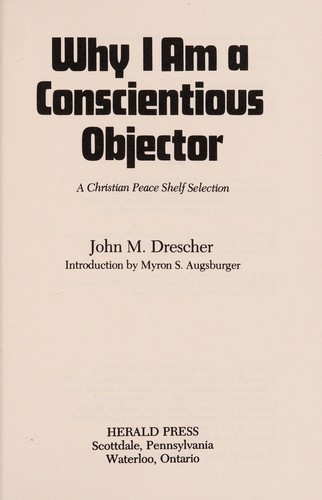 Cover for Why I am a conscientious objector