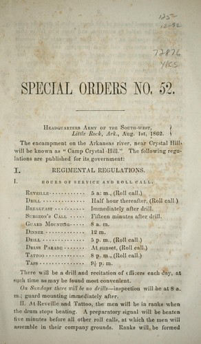 Cover for Special orders no. 52