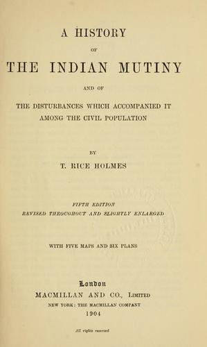 Cover for A history of the Indian mutiny
