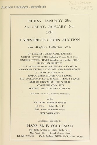 Cover for Unrestricted coin auction
