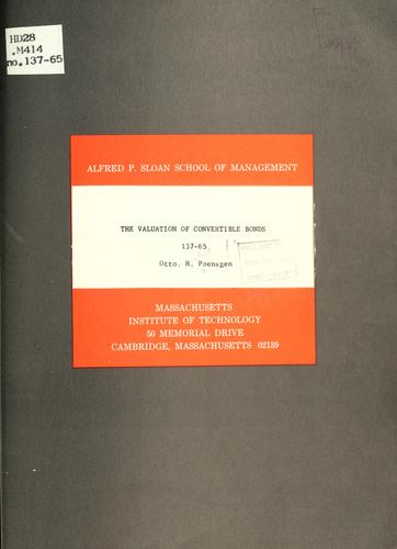 Cover for The valuation of convertible bonds.