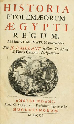 Cover for Historia Ptolemaeorum Aegypti regum