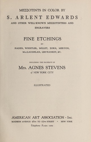 Cover for Mezzotints in color by S. Arlent Edwards and other well-known mezzotinters and engravers, fine etchings by Haden, Whistler, Millet, Zorn, Meryon, MacLaughlan, Lee-Hankey, &c