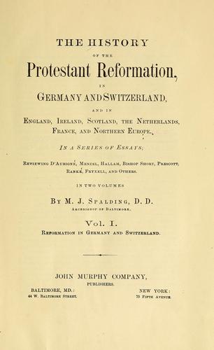 Cover for The history of the Protestant reformation