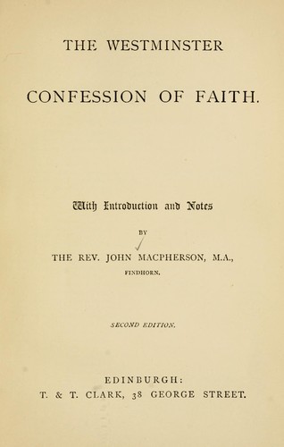 Cover for The Westminster confession of faith
