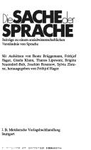 Cover for Die Sache der Sprache
