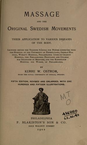 Cover for Massage and the original Swedish movements