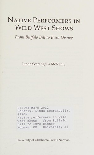 Cover for Native performers in wild west shows