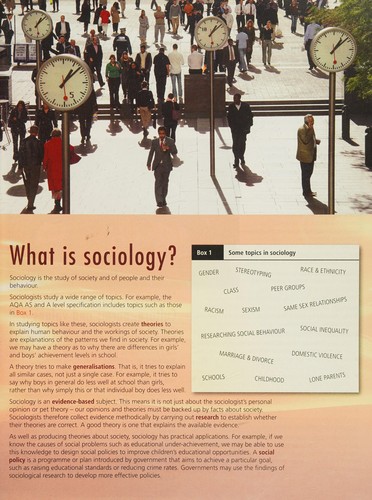 Cover for As Level Sociology