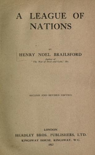 Cover for A league of nations
