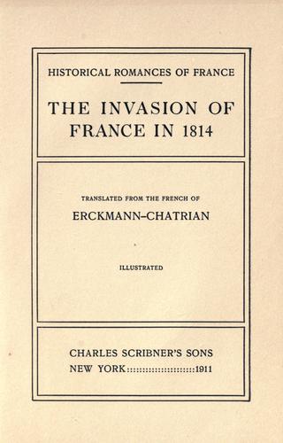 Cover for The invasion of France in 1814