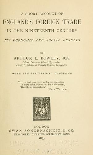Cover for A short account of England's foreign trade in the nineteenth century