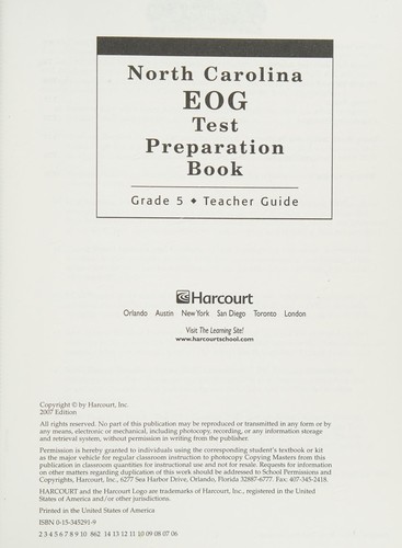 Cover for NC Te Test Prep Book Gr 5 Trophies 2007