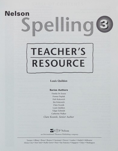 Cover for Nelson spelling 3