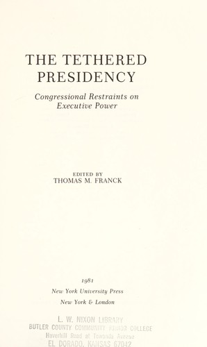 Cover for The Tethered presidency