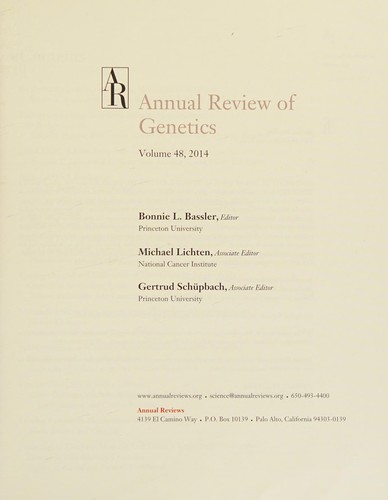 Cover for Annual review of genetics