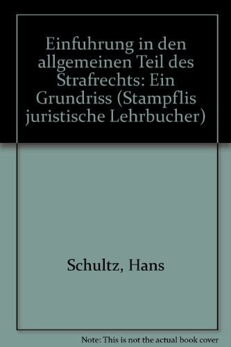 Cover for Einführung in den allgemeinen Teil des Strafrechts