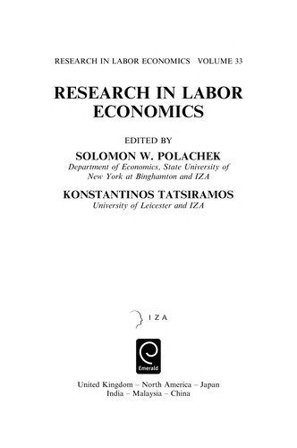 Cover for Research in labor economics