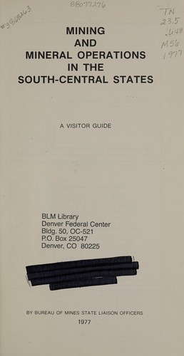 Cover for Mining and mineral operations in the South-Central States