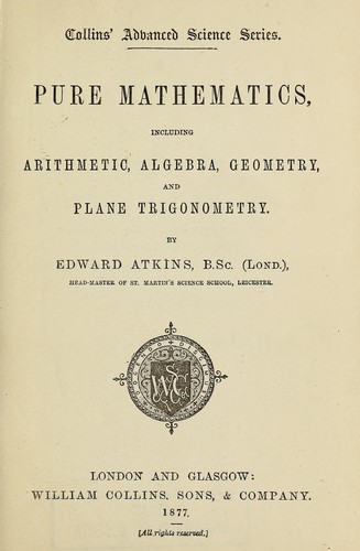 Cover for Pure mathematics .