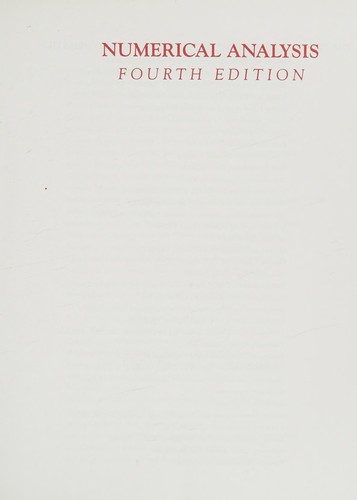 Cover for Numerical analysis