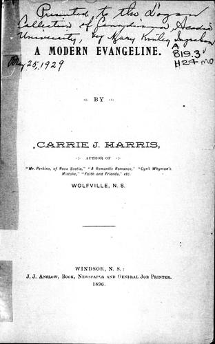 Cover for A modern Evangeline