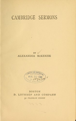Cover for Cambridge sermons