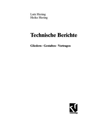 Cover for Technische Berichte