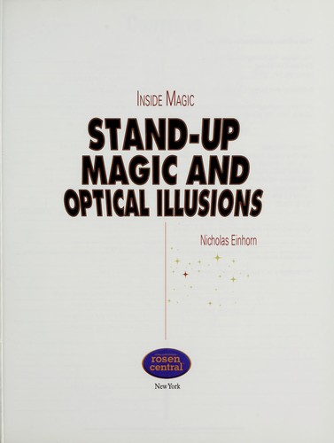Cover for Stand-up magic and optical illusions