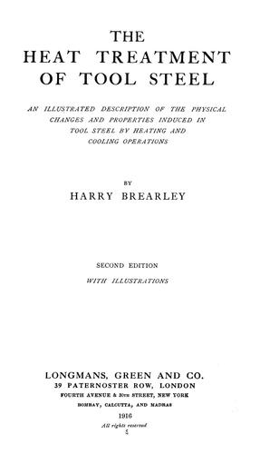 Cover for The heat treatment of tool steel