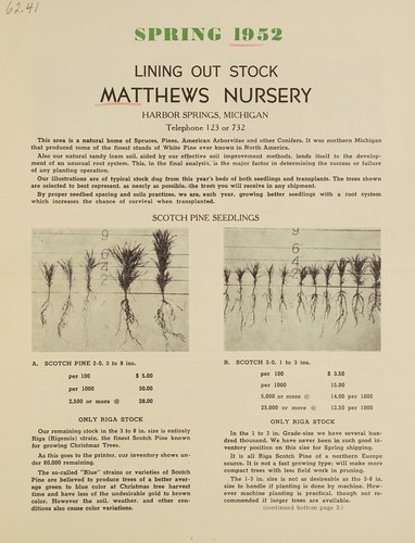 Cover for Spring 1952, lining out stock