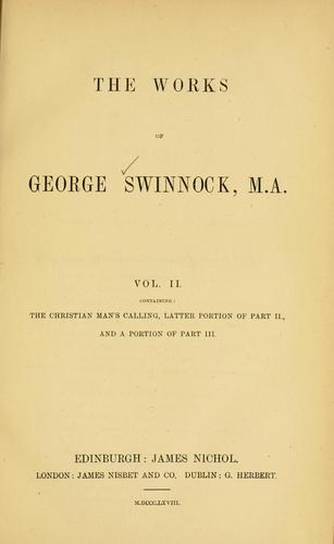 Cover for Works of George Swinnock, M.A.