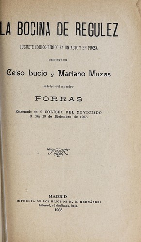 Cover for La bocina de Regúlez