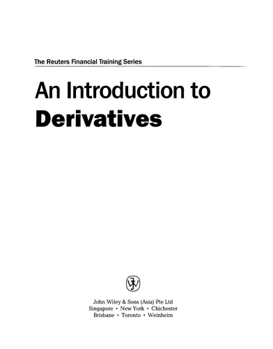 Cover for An introduction to derivatives.
