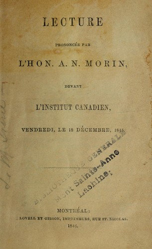 Cover for Lecture prononcée