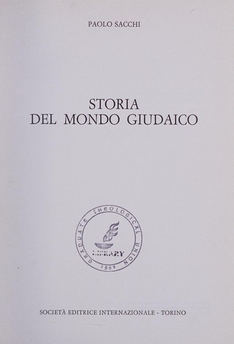 Cover for Storia del mondo giudaico