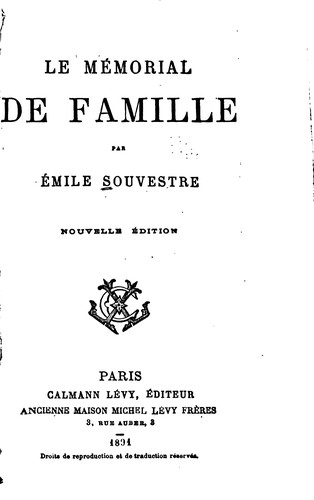 Cover for Le mémorial de famille