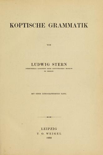 Cover for Koptische Grammatik