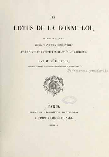 Cover for Le lotus de la bonne loi