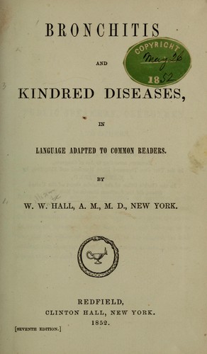 Cover for Bronchitis and kindred diseases