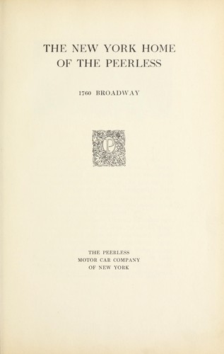 Cover for The New York home of the Peerless